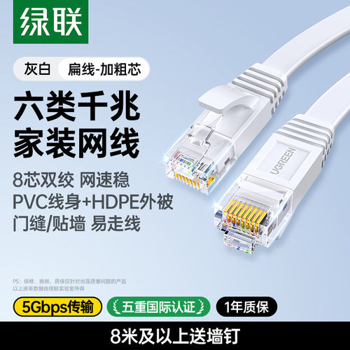 绿联扁平网线六类千兆网络线