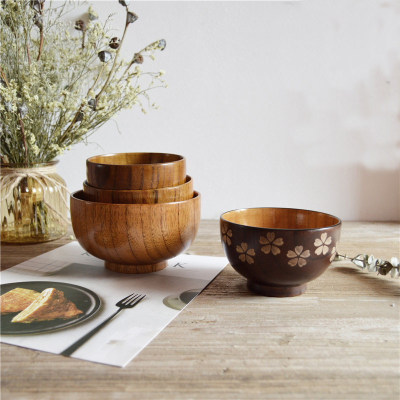 solid wood household Medium and small tableware Large thickening Rice bowl Wooden bowls environmental protection Wooden bowls Restaurant woodiness characteristicin the Tableware , Tableware , Bowl  category - from Buy2taobao.com to provide professional Taobao agent buy service