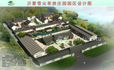 农庄设计效果图 庄园别墅建筑 四合院施工图  大型农家乐设计案例