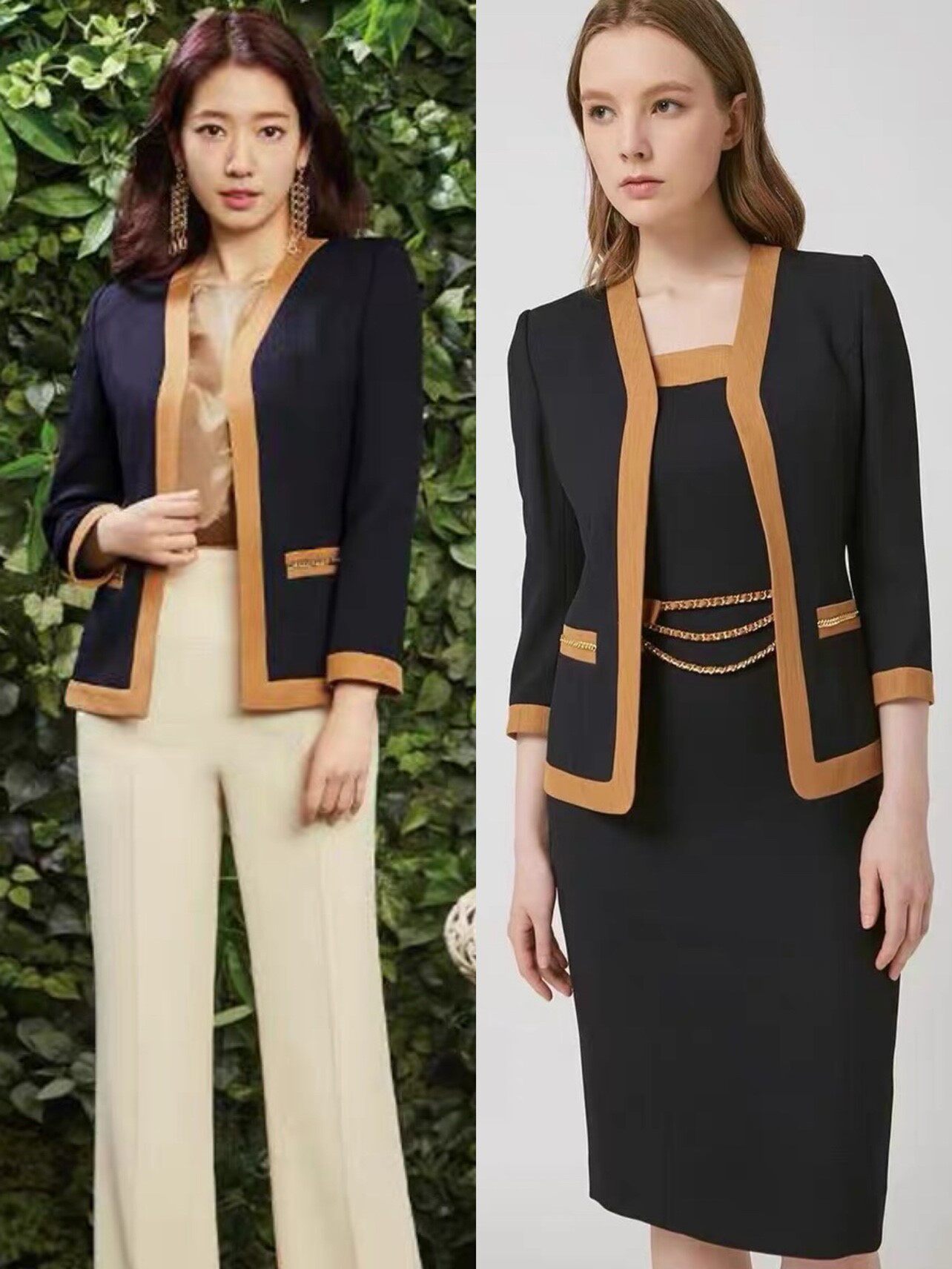 韩国直邮朴信惠同款MOJO莫佐专柜代购V领西装外套吊带连衣裙套装