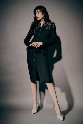 韩国代购 MOJO.S.PHINE正品西装领单排修身连衣裙J224MSE036