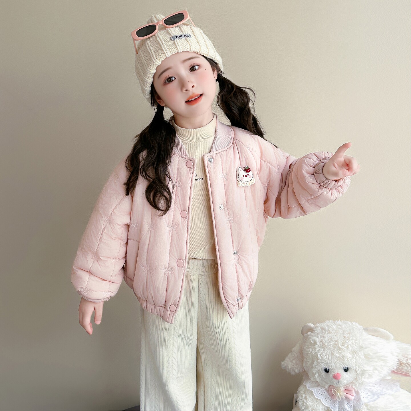 女童秋冬装外套夹棉衣服2026冬季新款儿童薄款棉袄加绒加厚夹克潮
