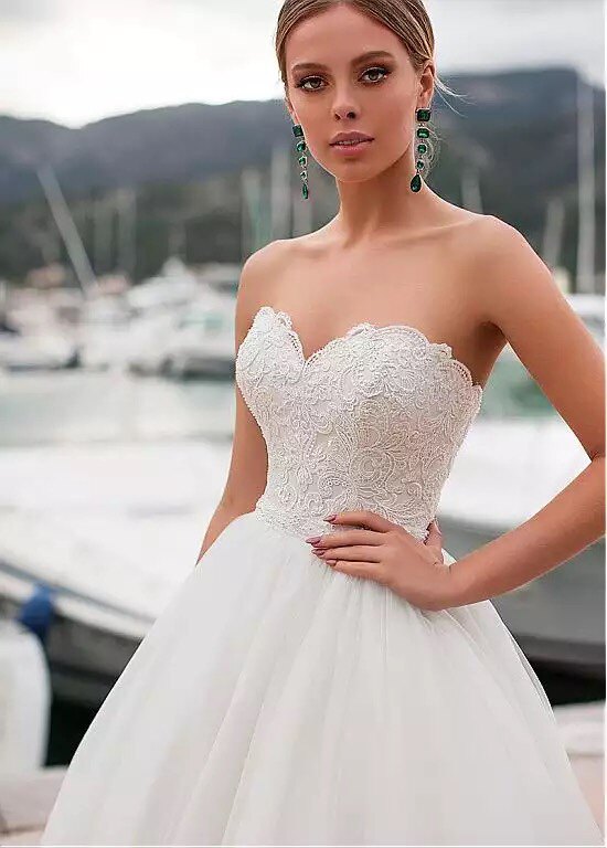 A 라인 웨딩 드레스 신부 가운 맞춤 제작 아프리카 웨딩 드레스