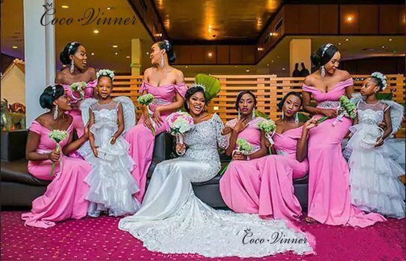 인어 웨딩 드레스 미국 긴 소매 웨딩 드레스