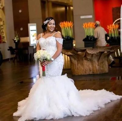 White African Mermaid Wedding Dress Plus Size Wedding Gowns