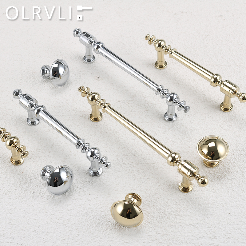 意大利olrvli法式轻奢纯铜金色拉手欧式意式衣柜门抽屉镀铬银拉手