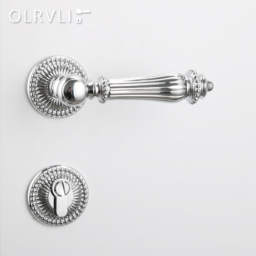olrvli银色磁吸静音欧式法式门锁