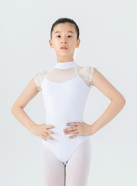 儿童女蕾丝短袖芭蕾舞蹈服