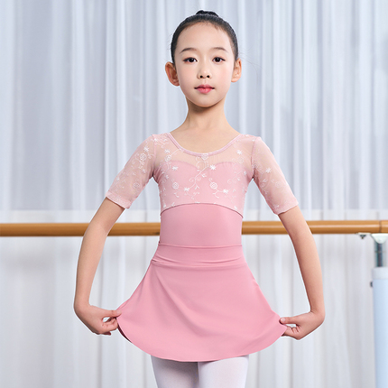 舞越舞蹈服儿童女夏季练功服芭蕾舞体服形体服新款训练跳舞连体服