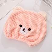 干发帽儿童成人可爱小熊浴帽柔软吸水速干干发毛巾超强吸水珊瑚绒