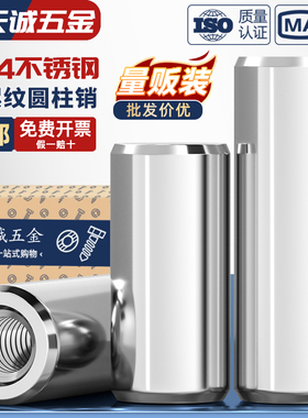 GB120 304不锈钢内螺纹圆柱销内牙销子钉带孔定位销双头销钉带孔