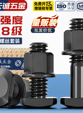 8.8级T型螺栓套装槽用模具压板冲床铣床GB37螺丝M8M10M12M16-MM36