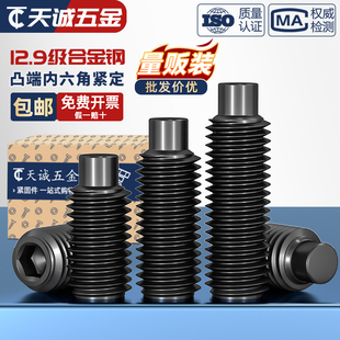 M16 凸端紧定12.9级内六角螺丝机米螺钉顶丝无头止付螺栓M3M4M5M6