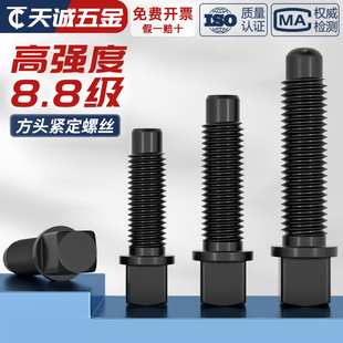 8.8级刀台丝刀架螺丝方头紧定四方头顶丝M8M10M12M16M20M22M24M30