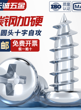 PA铁镀锌加硬圆头自攻螺丝盘头尖尾电子微型螺钉M2M2.6M3M3.5M4M5