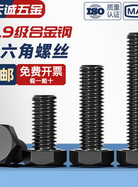 M22-M36 10.9级外六角螺丝高强度螺栓加长螺钉螺杆M24M27M30M33mm