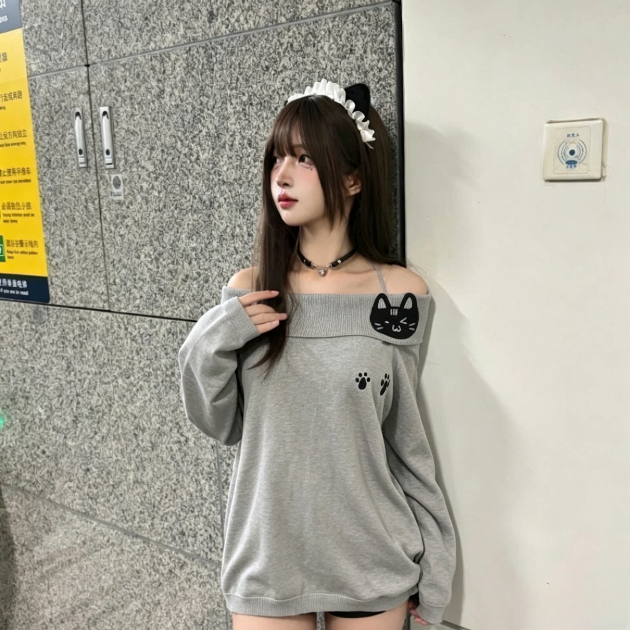 春秋德绒保暖打底衫女一字肩长袖t恤新款纯欲辣妹性感露肩上衣ins