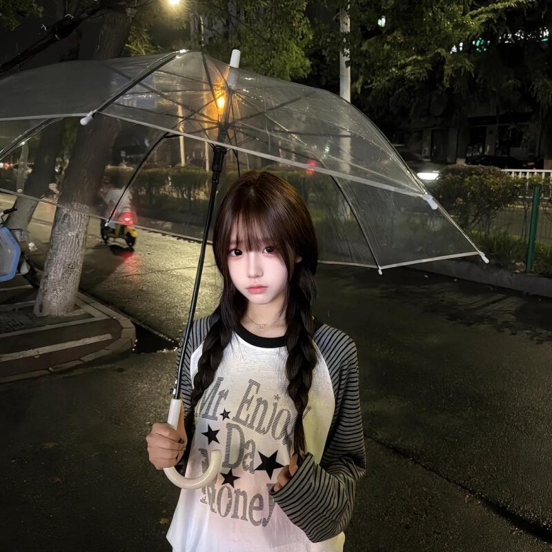 春秋美式薄款慵懒条纹字母学院风insT恤星星长袖拼接肩袖宽松上衣