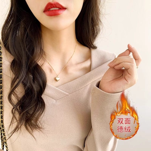 漂亮MM保暖德绒长袖T恤女2026秋冬季显瘦修身辣妹内搭打底上衣ins