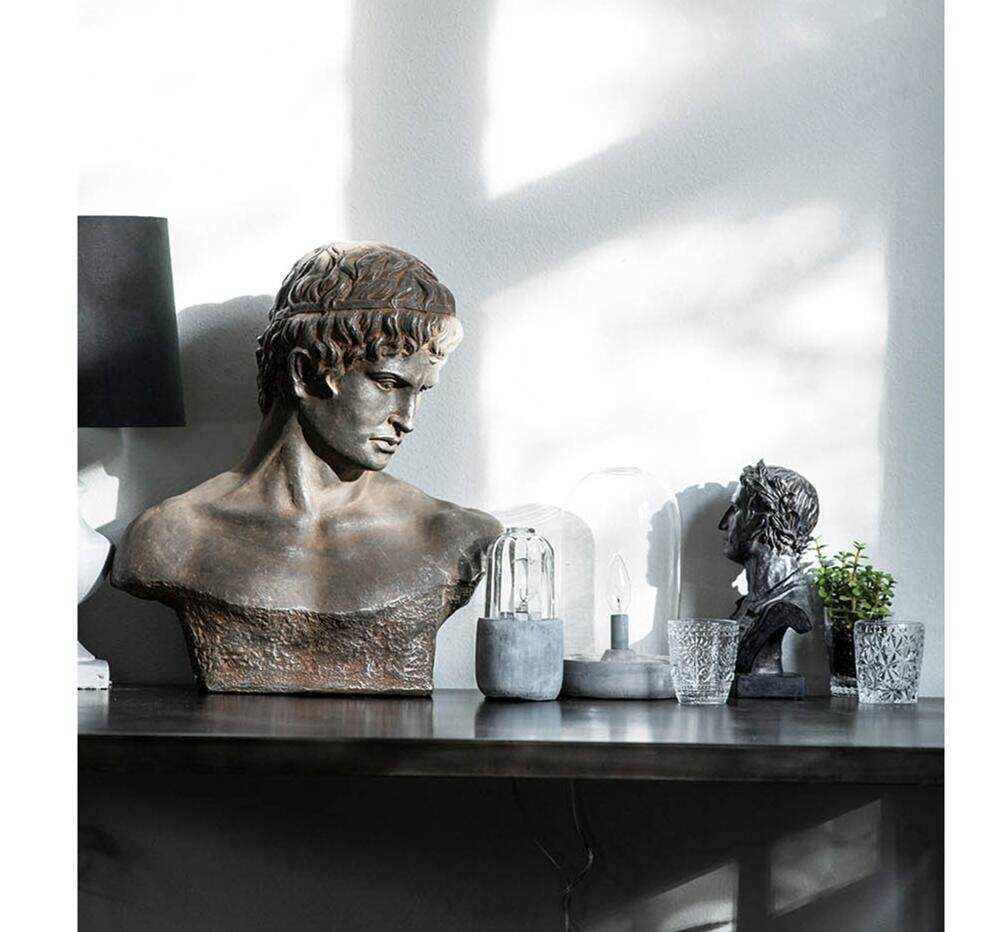 设计师做旧复古雕塑人像艺术品摆件客厅软装工艺品