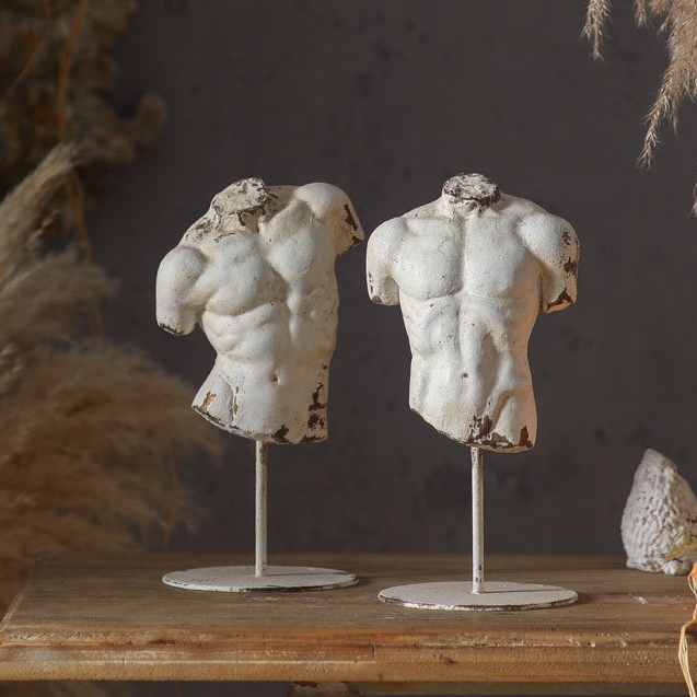 SH法式复古做旧半身人像装饰品