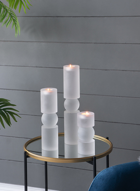 出口美国磨砂玻璃蜡烛台客厅餐厅