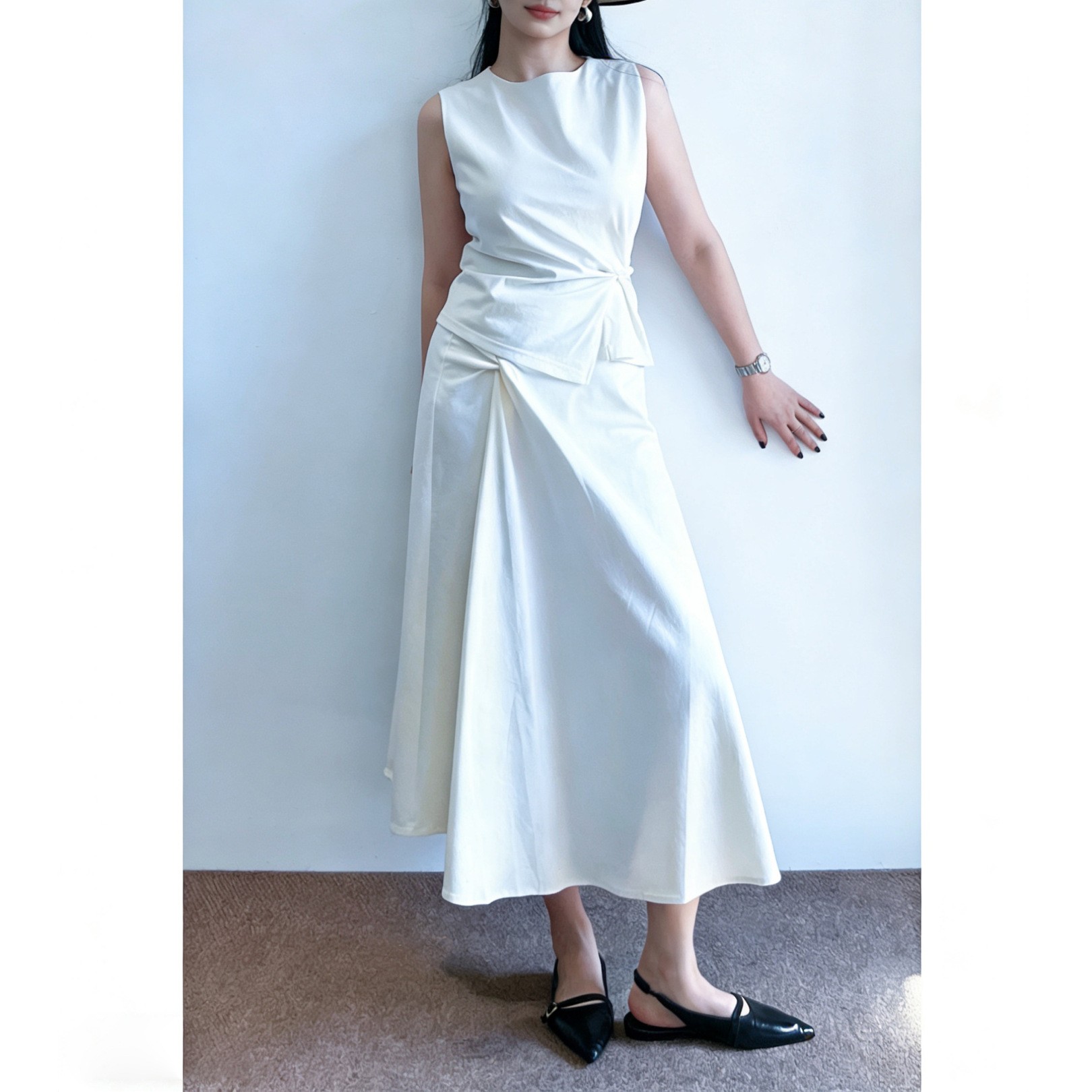 COS女装修身版扭结细节针织上衣半身裙套装2026夏新品1340575003图片