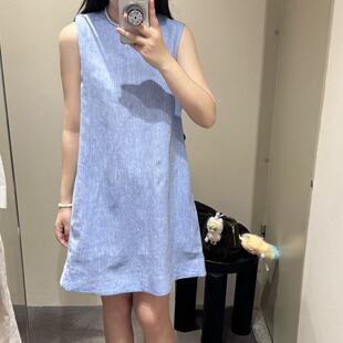 COS女装 标准版型V领露背亚麻迷你连衣裙2026夏季新品1335486002
