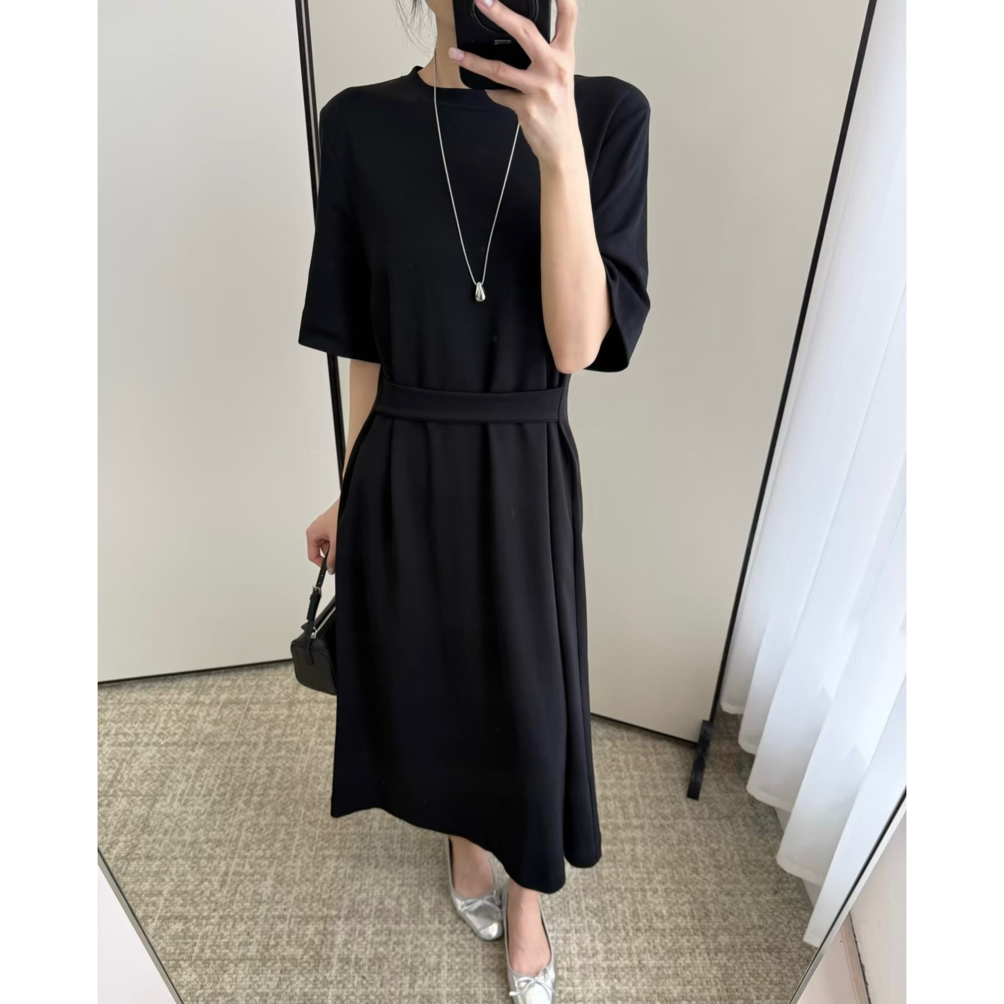 COS女装 标准版型腰带细节中长T恤连衣裙2026夏季新品1327018002图片