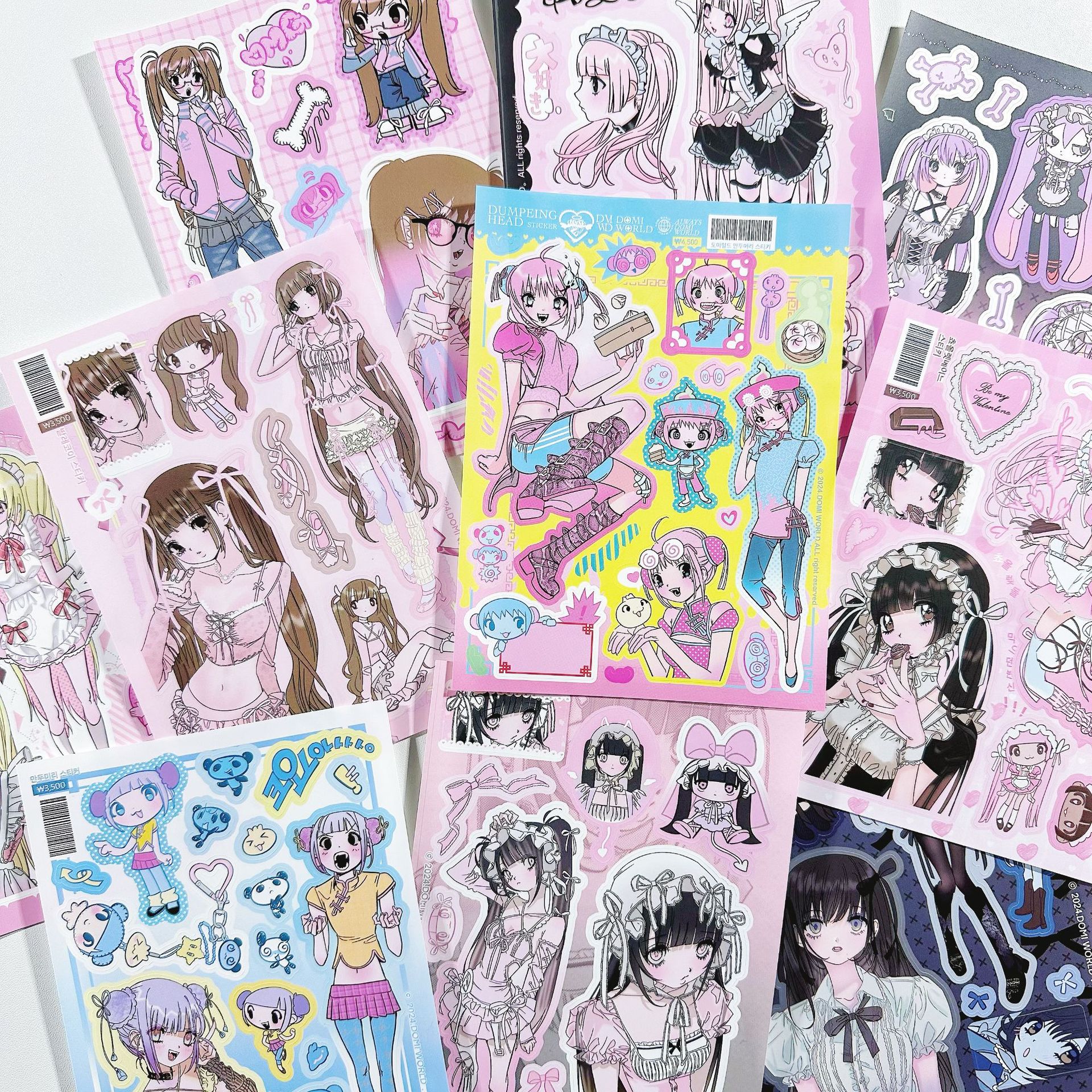 甜酷少女人物贴纸素材