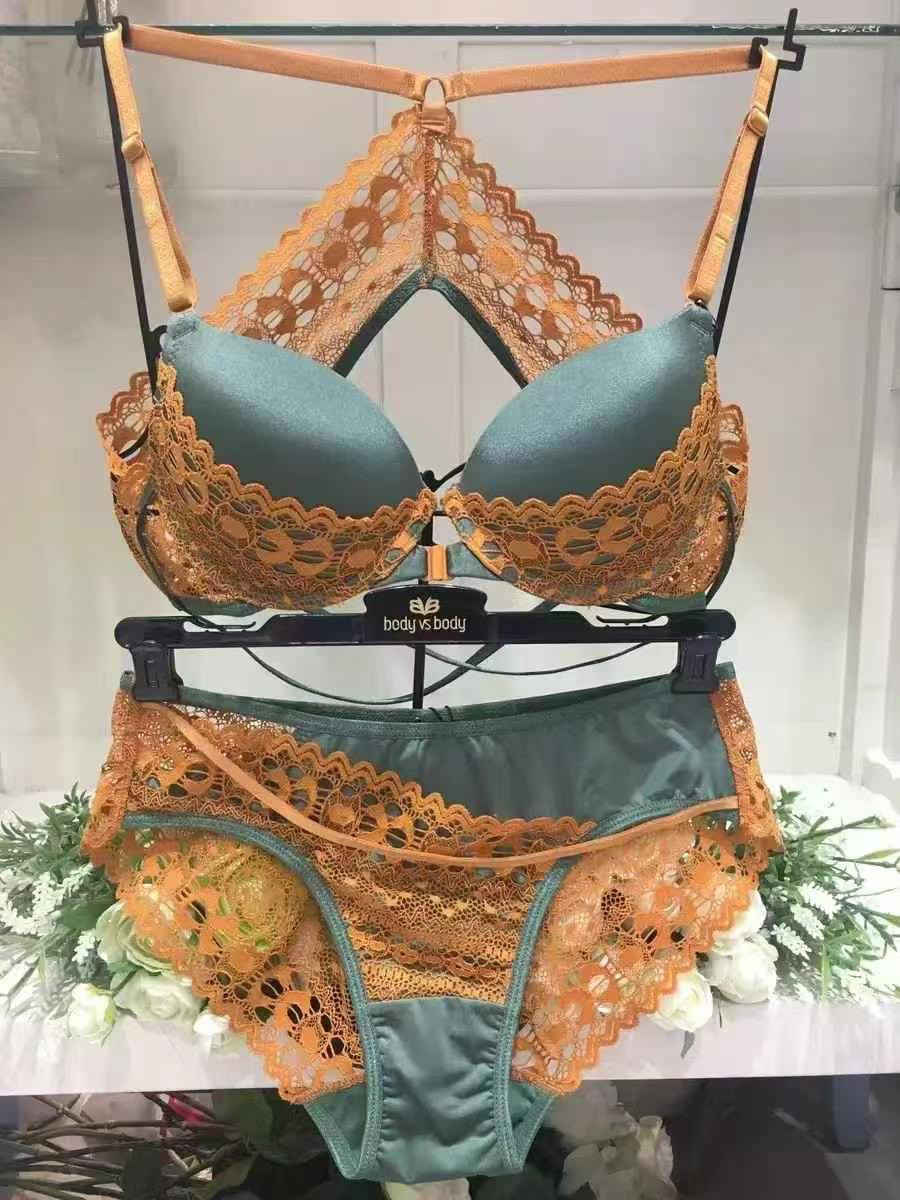 BODY VS BODY性感蕾丝内衣女小胸聚拢bvb女文胸内裤前扣美背