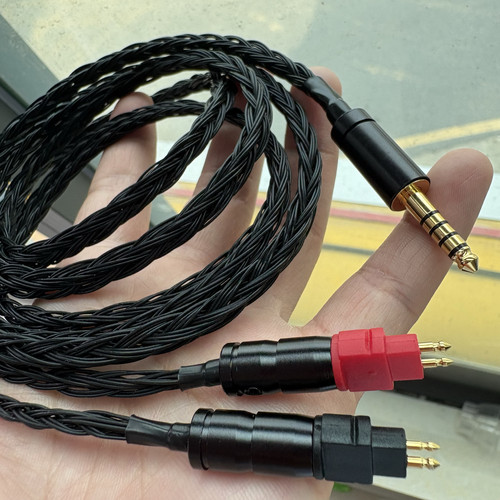 德聆格 16股加粗单晶铜镀银HD650 HD660S2 HD600 4.4平衡线耳机线