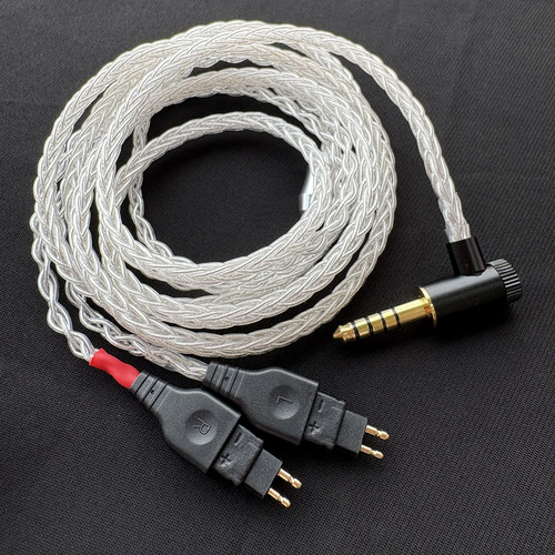 德聆格4.4弯头平衡线 铜镀银HD650 HD660S2 HD600耳机升级线 定制