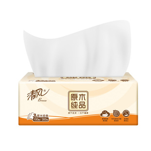 包邮 清风抽纸原木110抽餐巾纸家用纸卫生纸抽取面巾纸厕纸0.01元