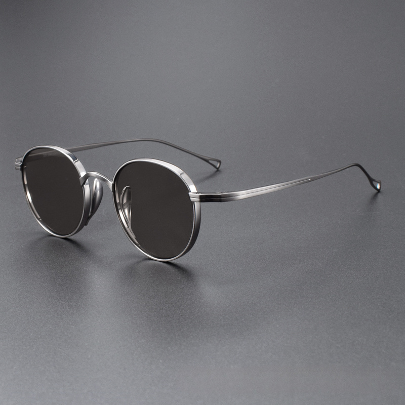 Kame万年龟同款墨镜ManNen小圆超轻纯钛男女太阳眼镜KMN113