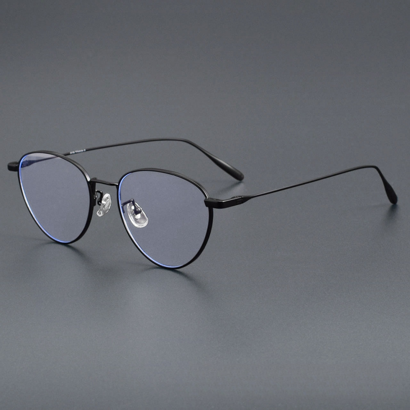 FAKE老钱风金丝猫眼型镜架ME男女大号眼镜框30885深圳进口纯钛