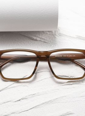 JACQUES同款细正方框JMM83RX 6.0厚料板材镜框豹纹近视眼镜框架