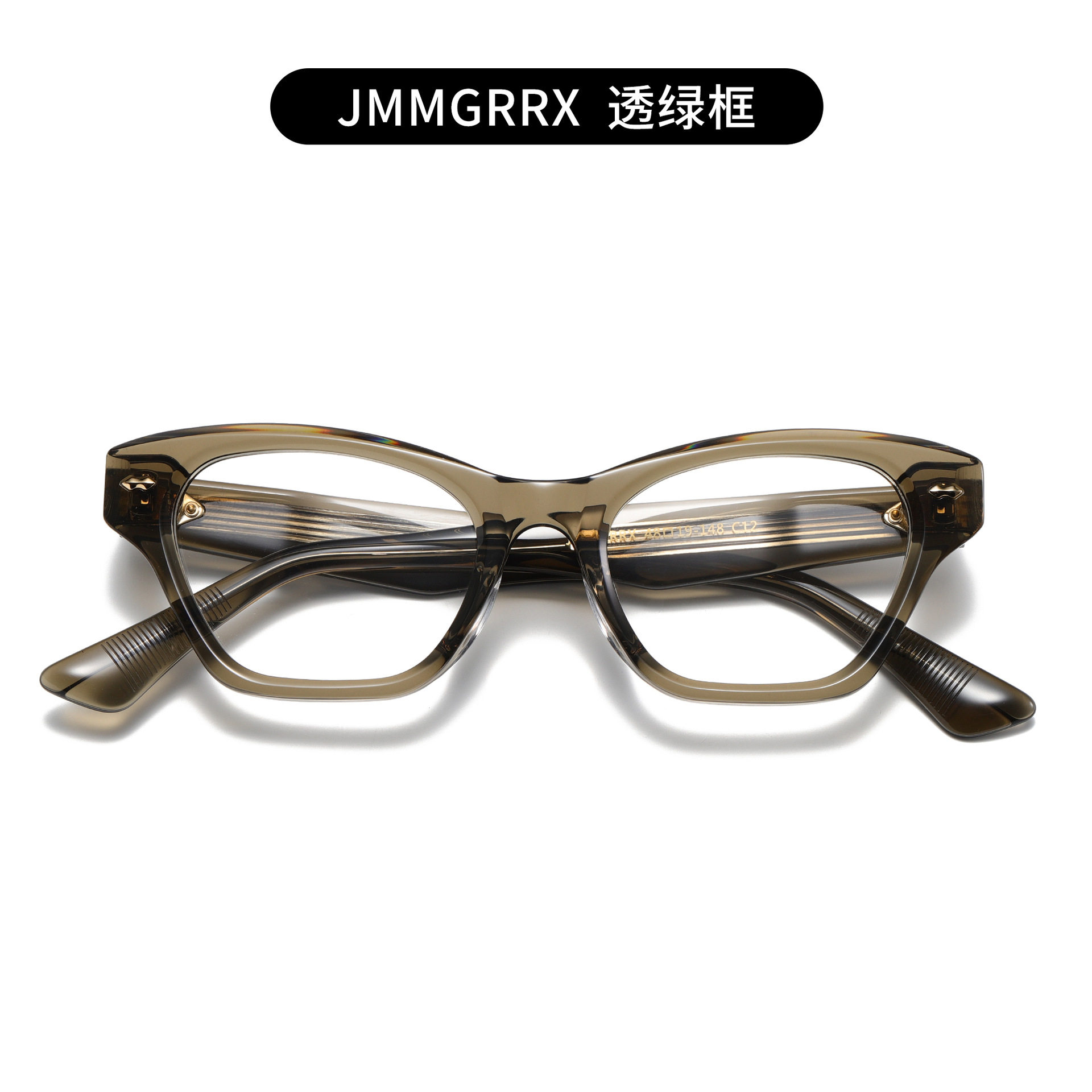 JACQUES新品JMMGRRX同款8.0厚料板材蝴蝶镜框豹纹眼镜复古眼镜架