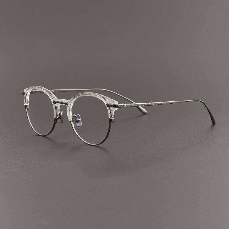 增同永款经典圆框超轻纯钛女生近视板材眼镜框架LEPUS