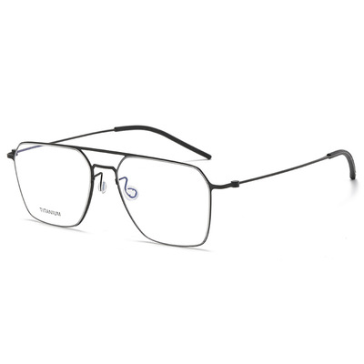 林德LIND伯格BERG同款5517双梁大框纯钛眼镜框架男女近视防蓝光