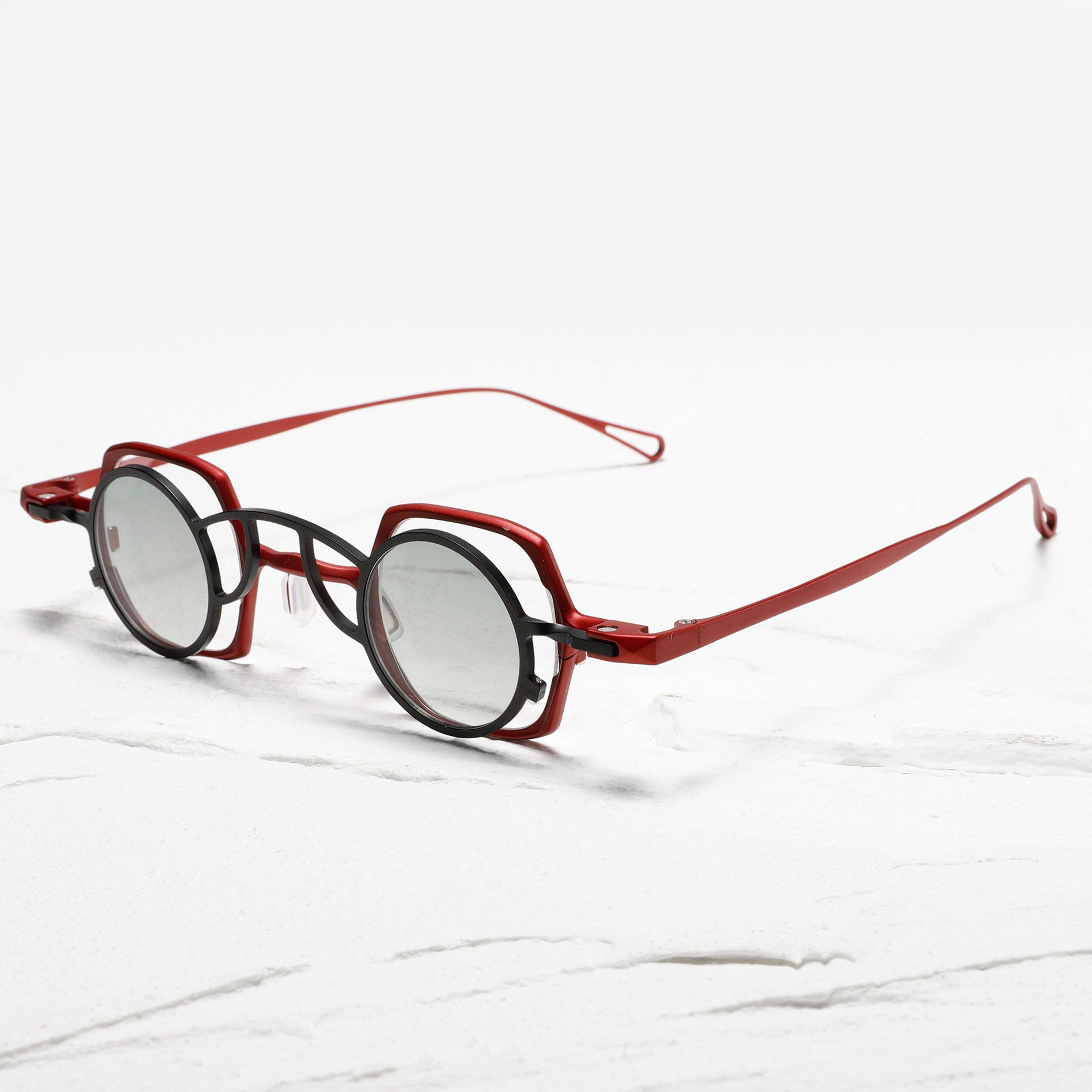 RG1921套圈日韩潮流夹片纯钛方框墨镜双层套镜太阳镜近视眼镜架