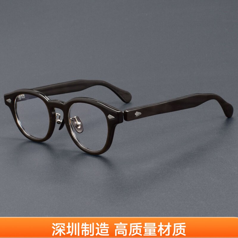刘德桦同款全牛角加厚宽边高度数504男女近视眼镜框架深圳产