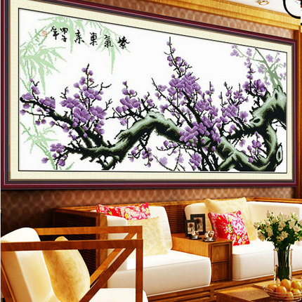 紫气东来手工房间十字绣