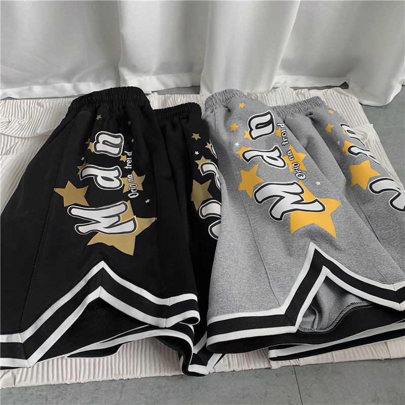 2021夏季港风男个性印花透气百搭宽松直筒短裤XZ229-1K05P35,男装休闲裤,星座301A-2