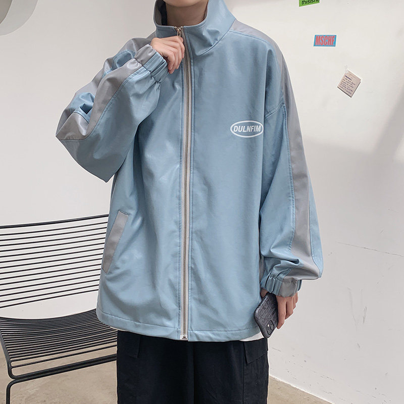 2021港风春季pu皮衣夹克男宽松百搭潮流外套XZ229-1PY01,男装卫衣,星座301A-2