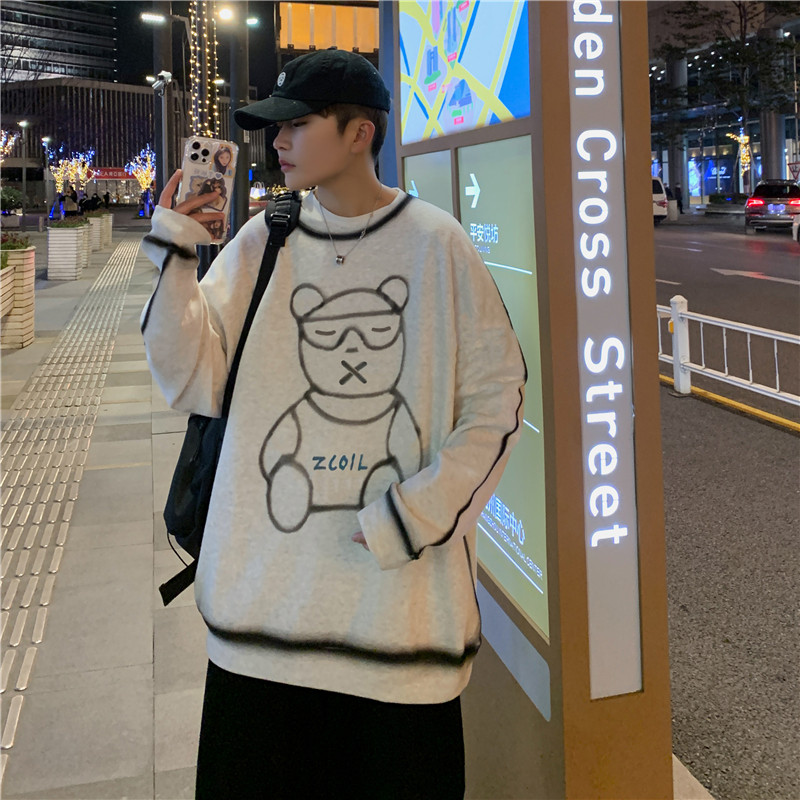 春季港风潮流ins风印花圆领宽松卫衣男士大码XZ229-1WY15P65,男装卫衣,星座301A-2