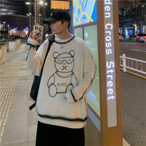 春季港风潮流ins风印花圆领宽松卫衣男士大码XZ229-1WY15P65