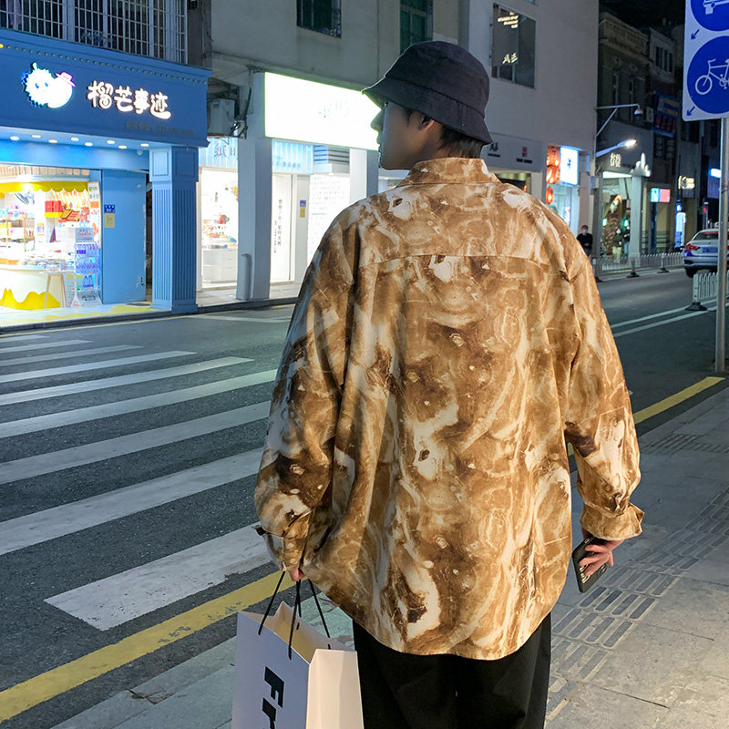 2021男女BF街头复古港风扎染衬衫 低于69 XZ229-1C8818 P50图片