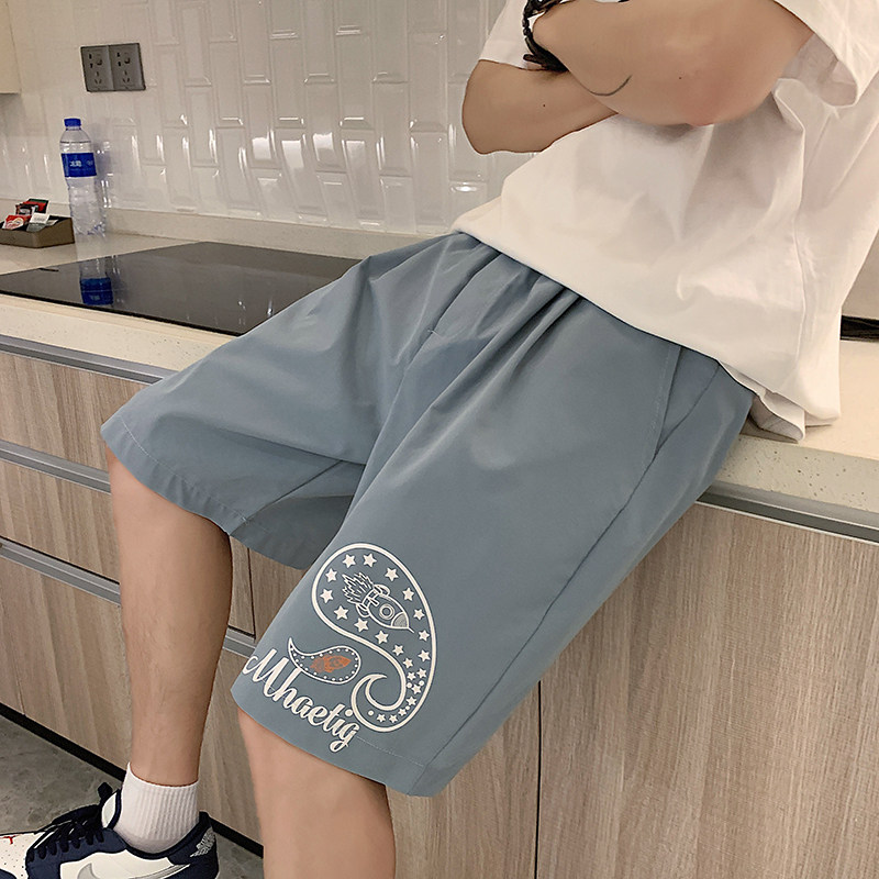 2021夏季港风男个性印花透气百搭宽松直筒短裤XZ229-1K03P25,男装休闲裤,星座301A-2
