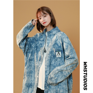 2021男女BF街头复古港风扎染衬衫 低于69 XZ229-1C8809,男装衬衫,星座301A-2